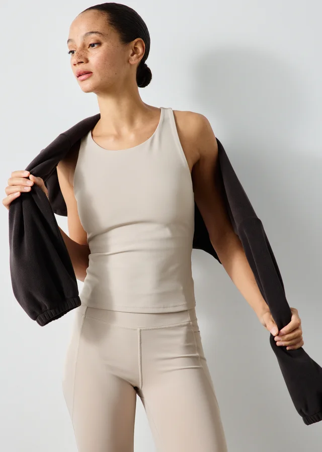 Souluxe Cream Racer Back Sports Vest Top