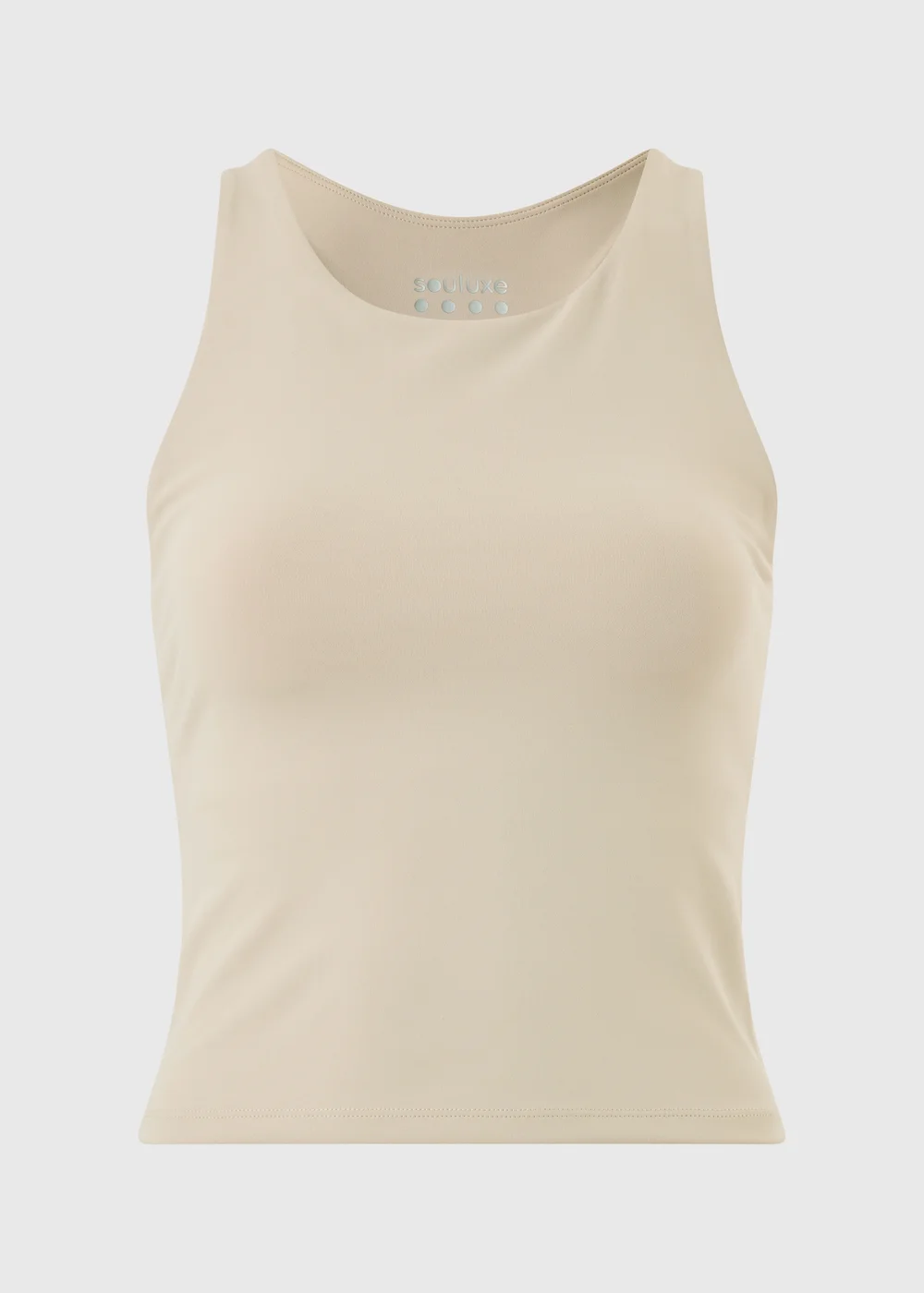 Souluxe Cream Racer Back Sports Vest Top - 6 Image 1