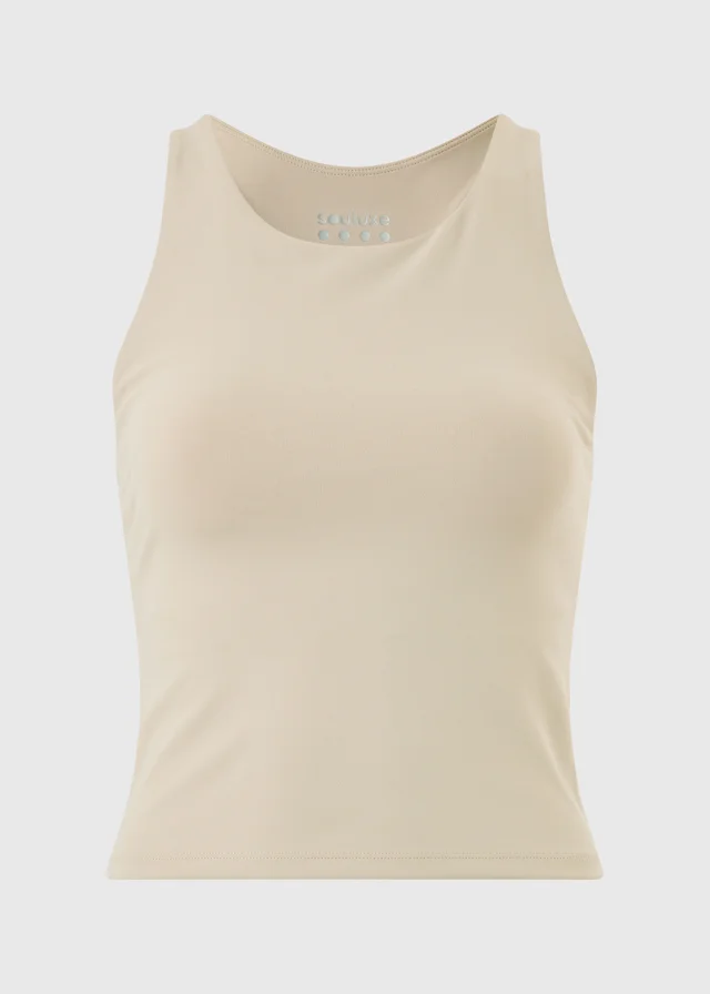 Souluxe Cream Racer Back Sports Vest Top