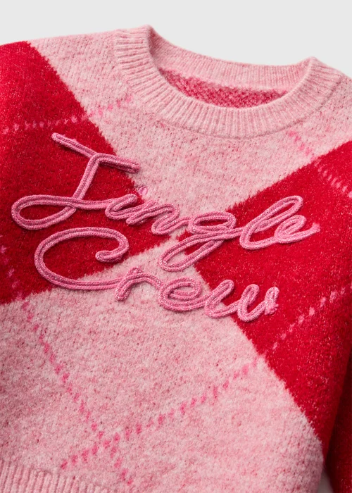 Girls Burgundy Jingle Crew Sweatshirt (1-8 Yrs) - 1-1.5 Yrs Image 2