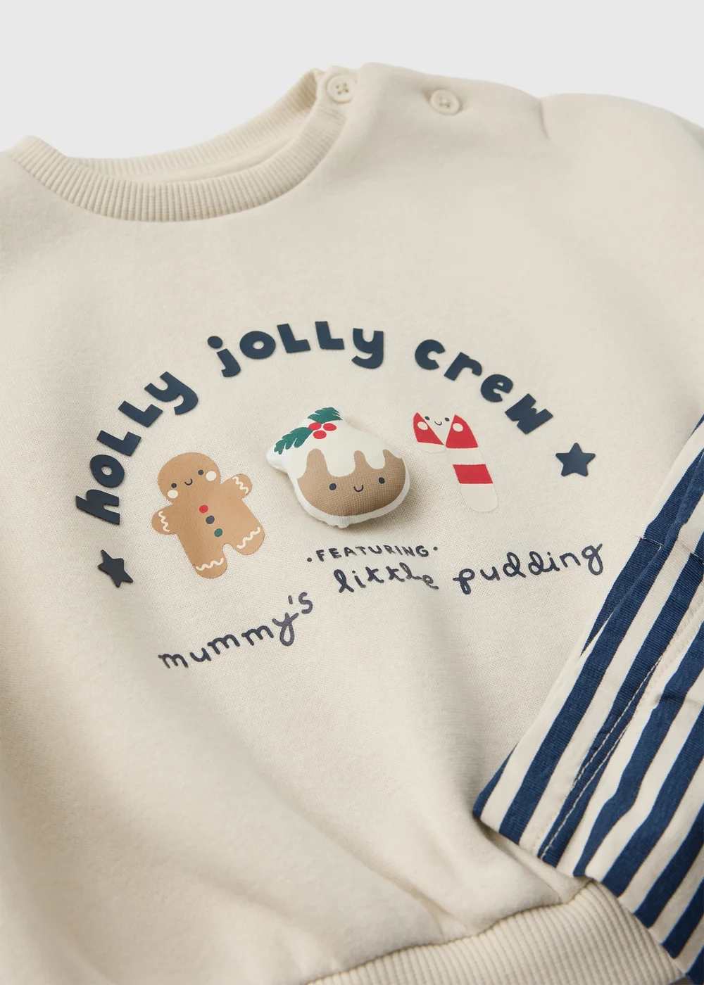 Baby Cream Christmas Holly Top & Leggings Set (Newborn-23 mnths) - 6-9 months Image 2