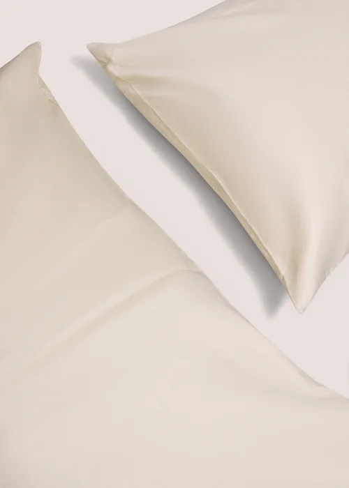 Natural Fitted Bed Sheet & Pillow Case - Single Image 3