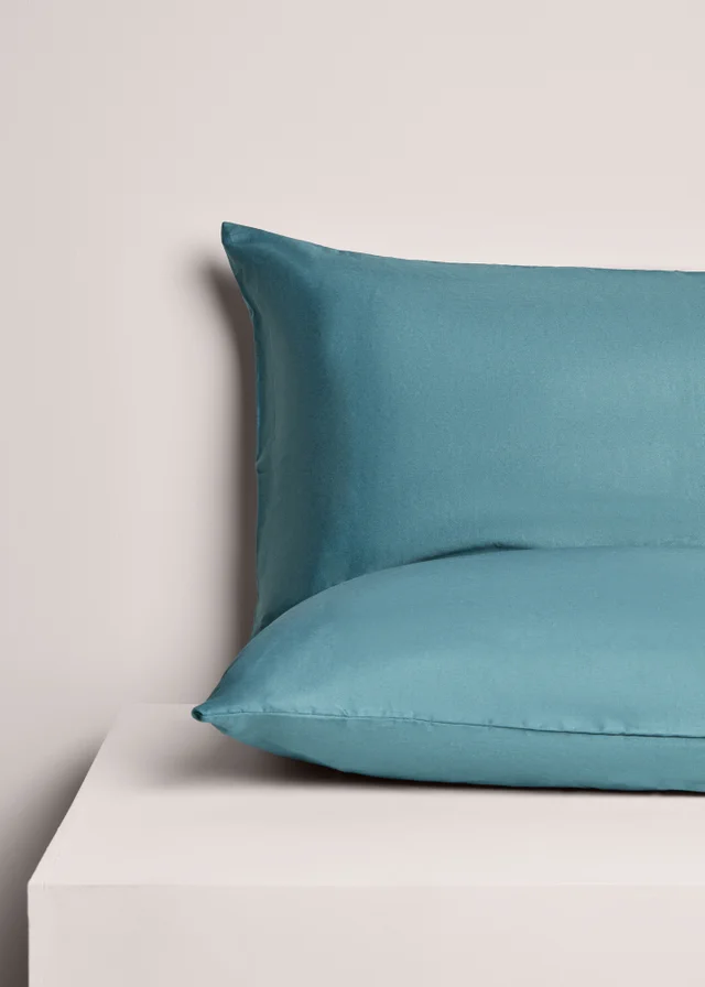 Blue Lyocel Fitted Bed Sheets