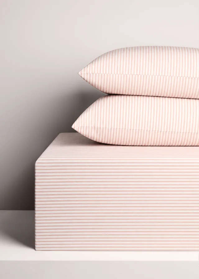 Pink Cotton Stripe Sheet Bundle