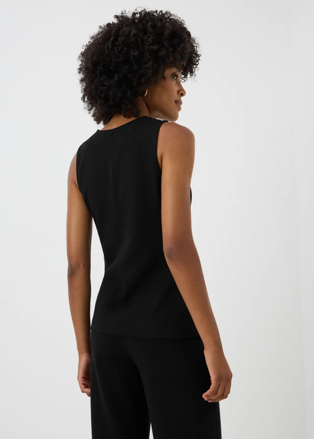Black V-Neck Button Co-Ord Waistcoat