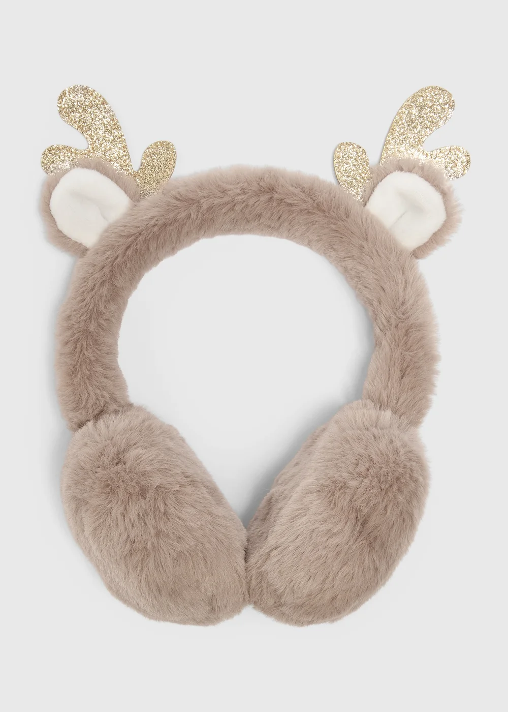 Girls Brown Reindeer Earmuffs - One Size Image 1