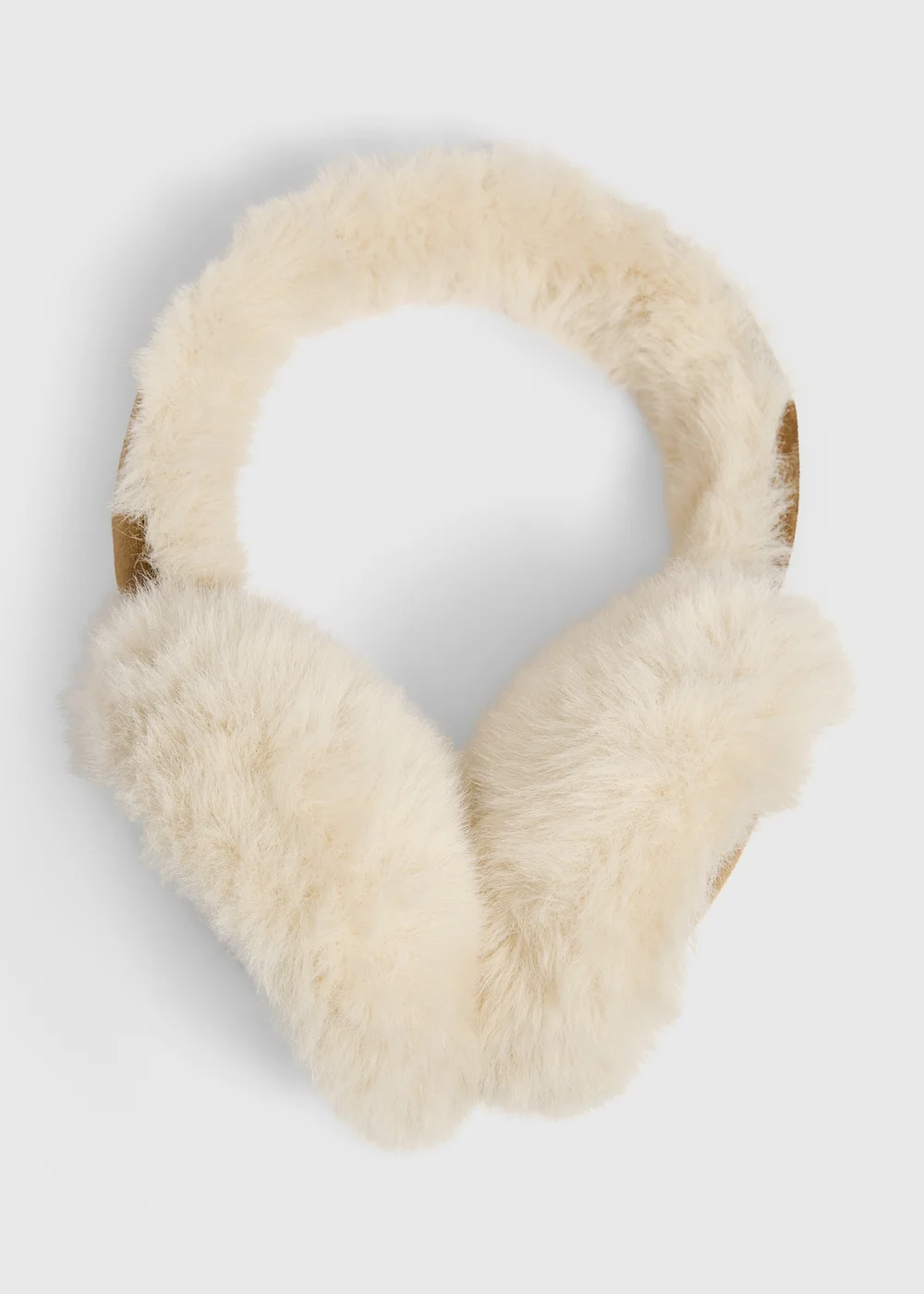 Cream Faux Fur Earmuffs - One Size Image 1
