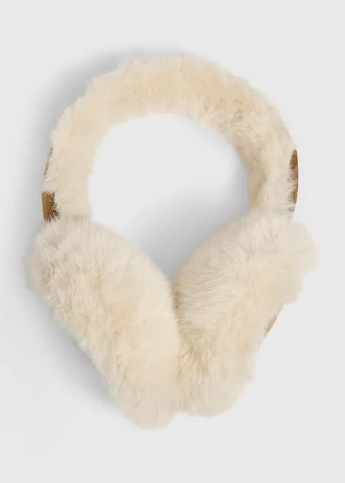 Cream Faux Fur Earmuffs - One Size Image 1