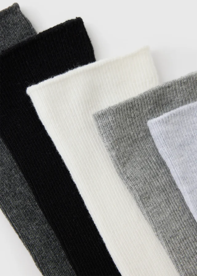 5 Pack Ribbed Socks