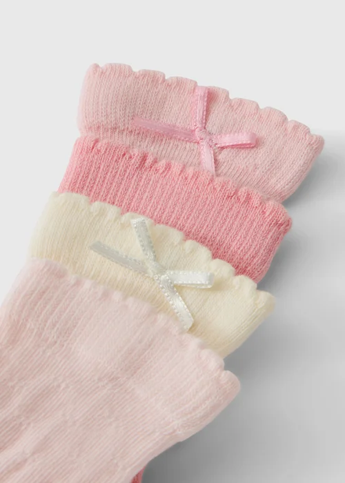 Baby Girls' Pink & Cream Frill Socks 4 Pack - Up to 1 Month Image 2