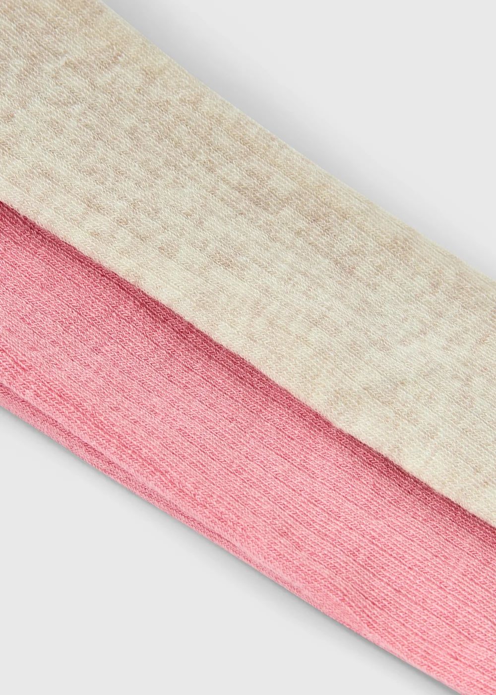 2 Pack Baby Pink Ribbed Tights (0-23mths) - Up to 1 Month Image 2