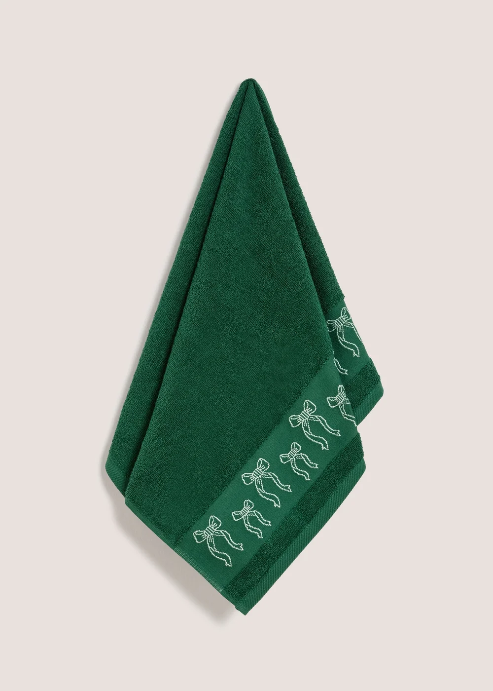 Green Bow Embroidered Hand Towel - Hand Towel Image 1