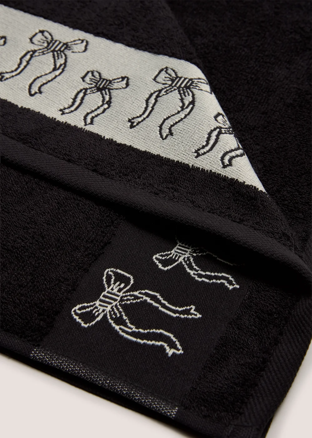Black Bow Embroidered Hand Towel - Hand Towel Image 2
