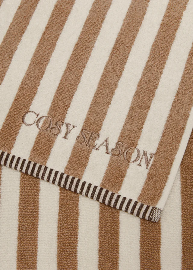 2 Pack Brown Stripe Hand Towel