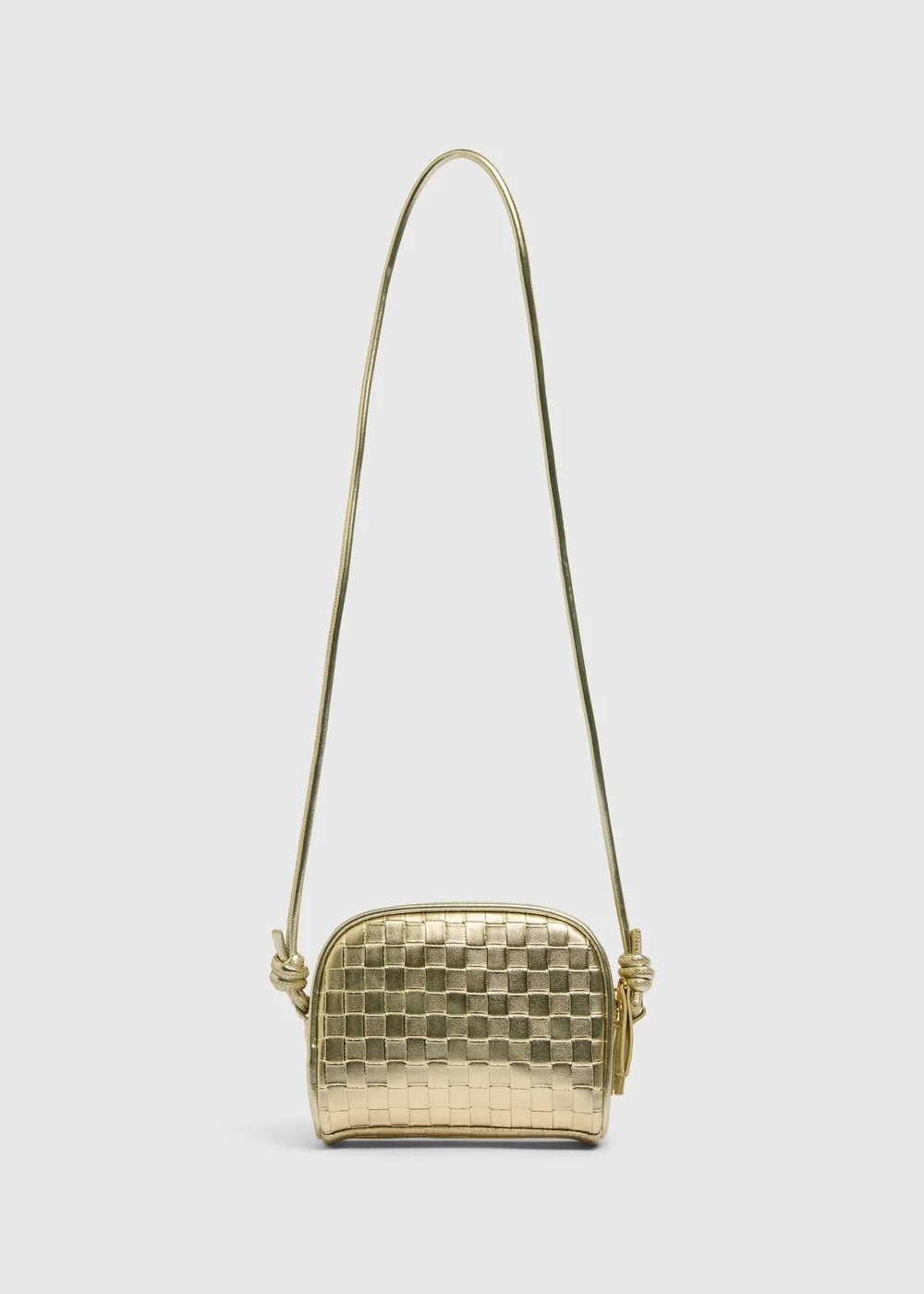 Girls Gold Faux Leather Cross Body Bag - One Size Image 1