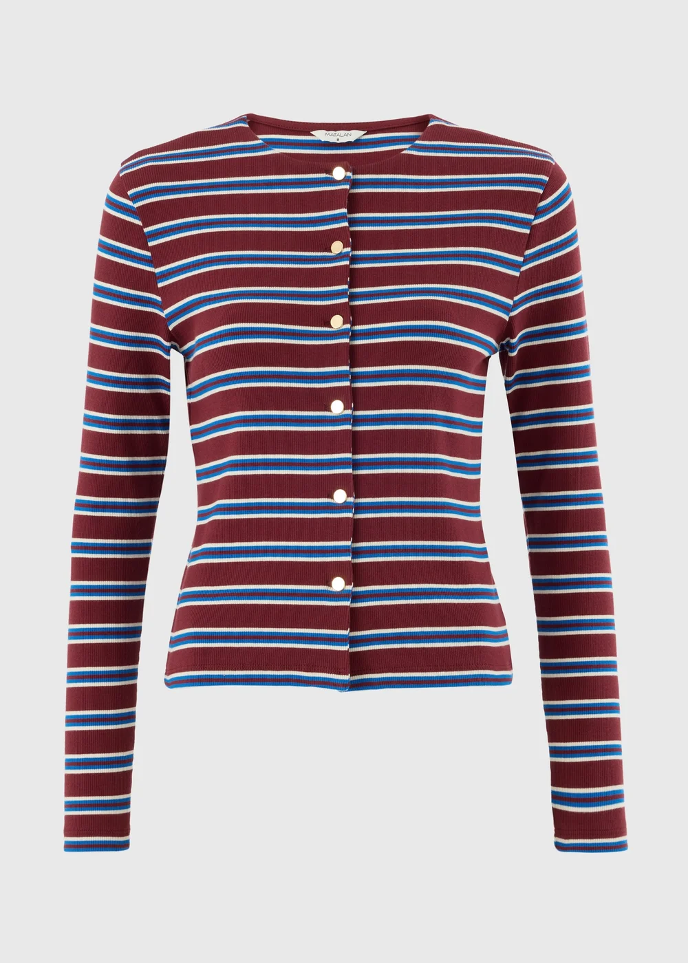 Red Stripe Ribbed Cardigan Top - 8 Image 4