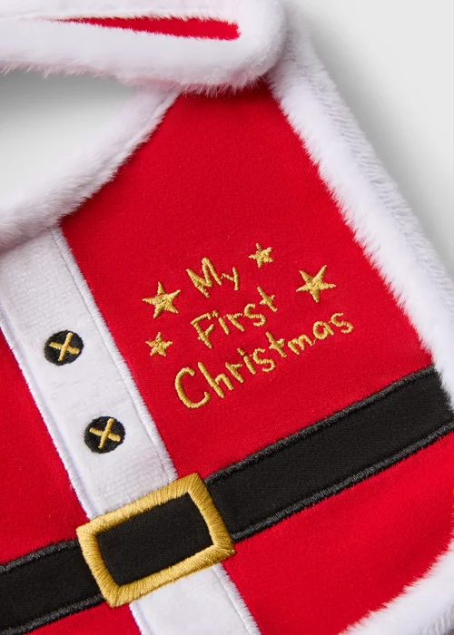 Baby My First Christmas Santa Bib - One Size Image 2