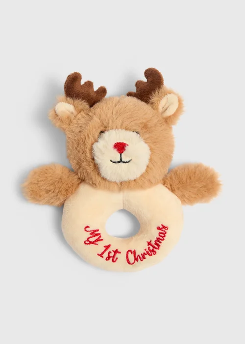Baby My First Christmas Reindeer Rattle - One Size Image 1