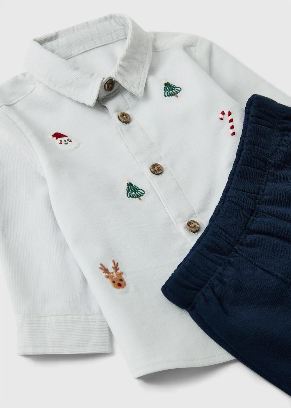Baby Grey Christmas Smart Shirt & Trouser Set (0-23mths) - 6-9 months Image 2
