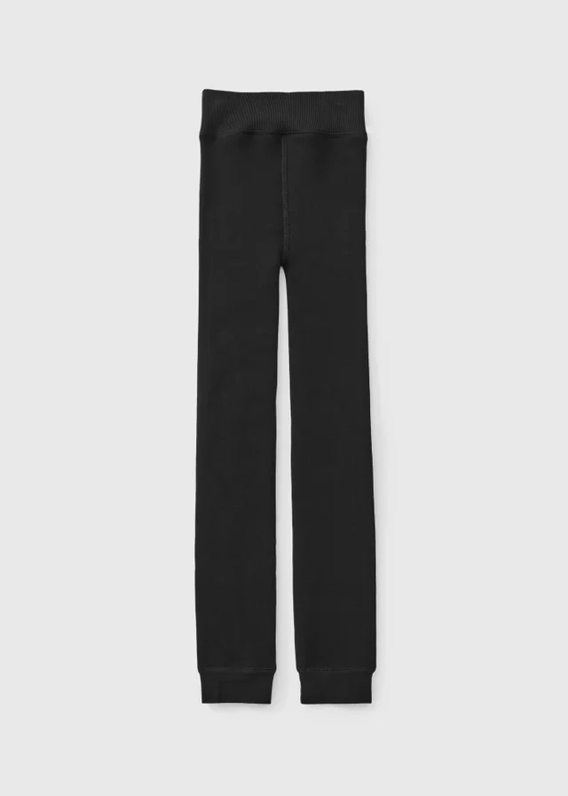 Girls Black Plush Lined Leggings (8-13yrs)