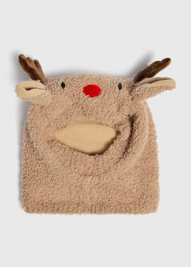Baby Brown Fluffy Reindeer Balaclava (Newborn-24 mnths)