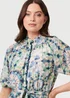Izabel London Green Abstract Tie Waist 1/2 Sleeve Midi Dress - 16 Image 3