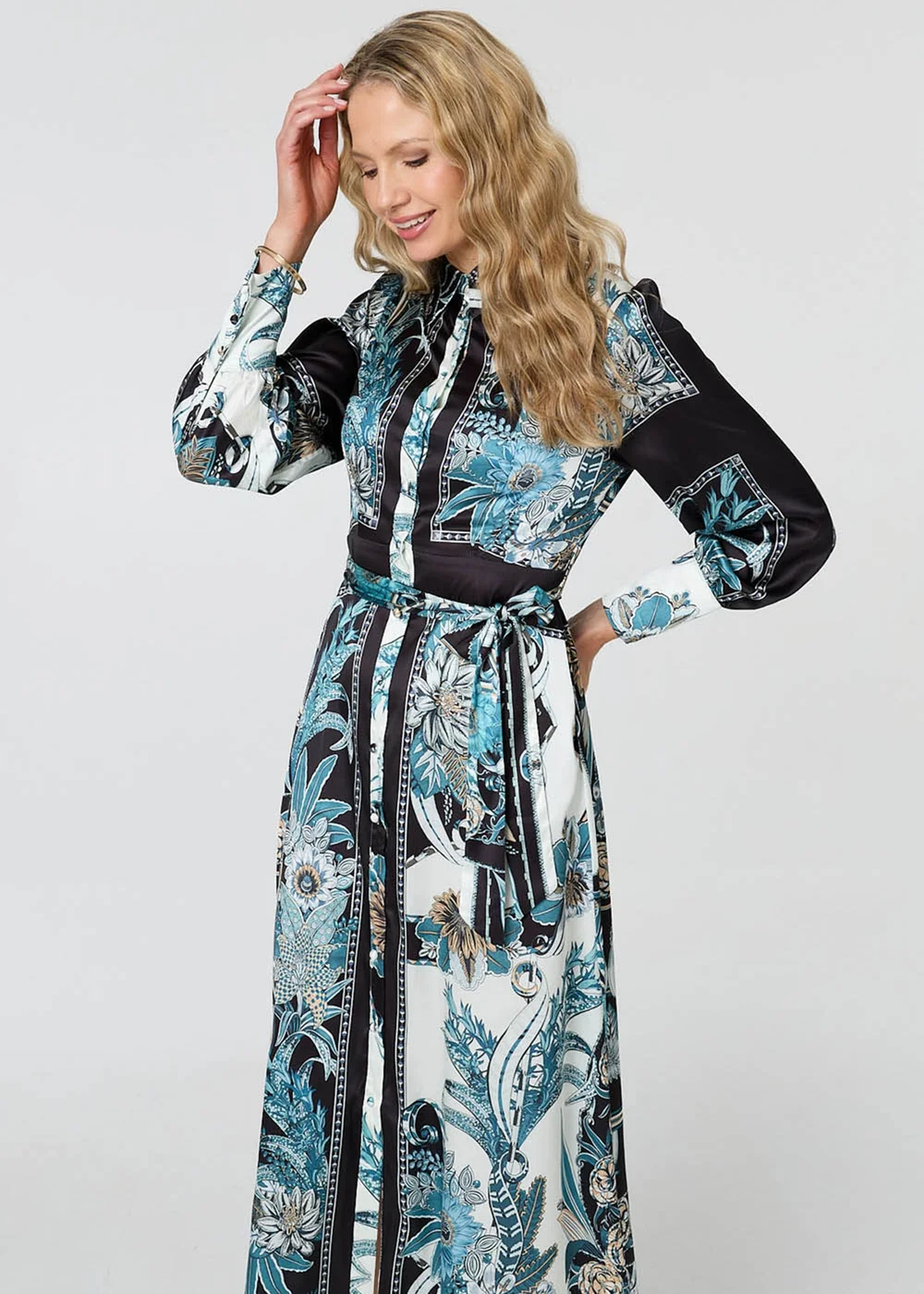 long sleeve maxi shirt dress uk Magenta Layered Satin Long Sleeve Maxi Shirt Dress