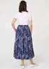Izabel London Navy Printed High Waist Midi Balloon Skirt - 14 Image 2