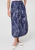Izabel London Navy Printed High Waist Midi Balloon Skirt - 14 Image 1