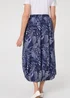 Izabel London Navy Printed High Waist Midi Balloon Skirt - 14 Image 3