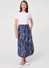 Izabel London Navy Printed High Waist Midi Balloon Skirt - 14 Image 4