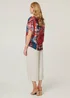 Izabel London Red Floral Short Angel Sleeve Ruched Blouse - 18 Image 2