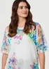 Izabel London White Floral Knit Textured Relaxed Top - M Image 3