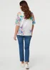 Izabel London White Floral Knit Textured Relaxed Top - M Image 2