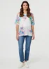 Izabel London White Floral Knit Textured Relaxed Top - M Image 4