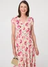 Izabel London Multi Pink Floral Lace Trim Relaxed Maxi Dress - 16 Image 1