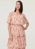 Izabel London Pink Floral Texture Tiered Midi Dress - 18 Image 1