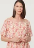 Izabel London Pink Floral Texture Tiered Midi Dress - 18 Image 3