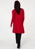 Izabel London Red Open Front Longline Relaxed Cardigan - 14 Image 2