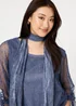 Izabel London Navy Sparkly Mesh Scarf Detail Layered Top - 12 Image 3