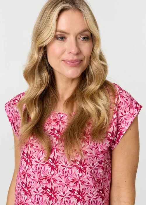 Izabel London Pink Floral Cap Sleeve Slim Top - 12 Image 3