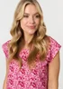 Izabel London Pink Floral Cap Sleeve Slim Top - 12 Image 3