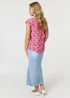 Izabel London Pink Floral Cap Sleeve Slim Top - 12 Image 2