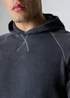 Influence Black Cotton Blend Acid Wash Hoody - L Image 3