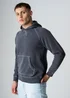 Influence Black Cotton Blend Acid Wash Hoody - L Image 1