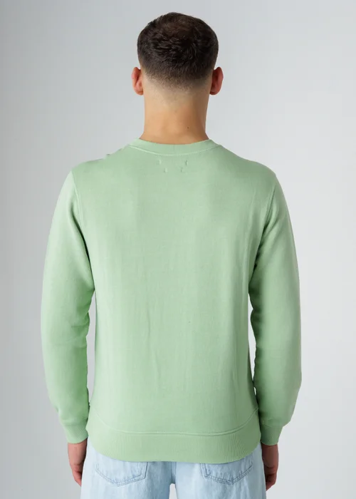 Influence Green Cotton Blend Crew Neck Acid Wash Seam Sweatshirt - M Image 2
