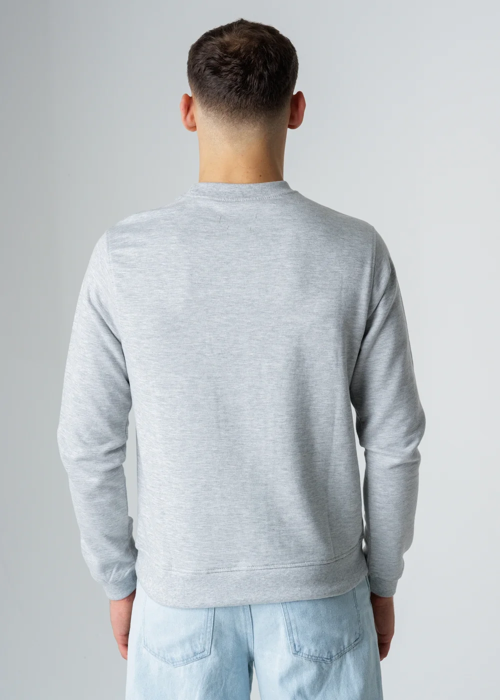 Influence Grey Cotton Blend Crew Neck Acid Wash Seam Sweatshirt - S Image 2