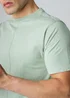 Influence Green Cotton Crew Neck Acid Wash Seam Short Sleeve T-Shirt - S Image 3