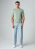Influence Green Cotton Crew Neck Acid Wash Seam Short Sleeve T-Shirt - S Image 4
