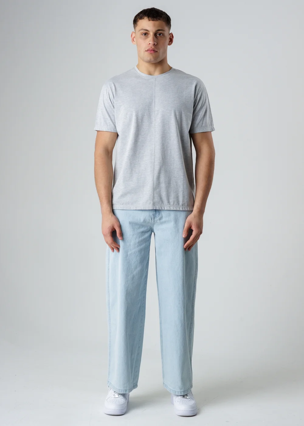 Influence Grey Cotton Crew Neck Short Sleeve T-Shirt - S Image 4